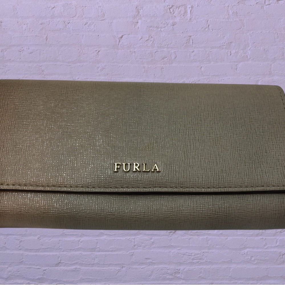 Furla Gray and gold bifold Women's Clutch